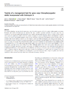 Toxicity of a management bait for grass carp (Ctenopharyngodon idella) incorporated with Antimycin A